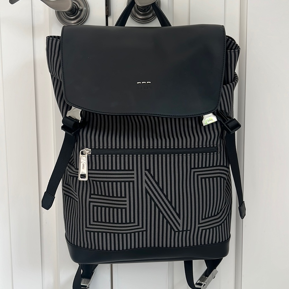 Authentic FENDI Striped Backpack like new. Hardware in perfect condition.